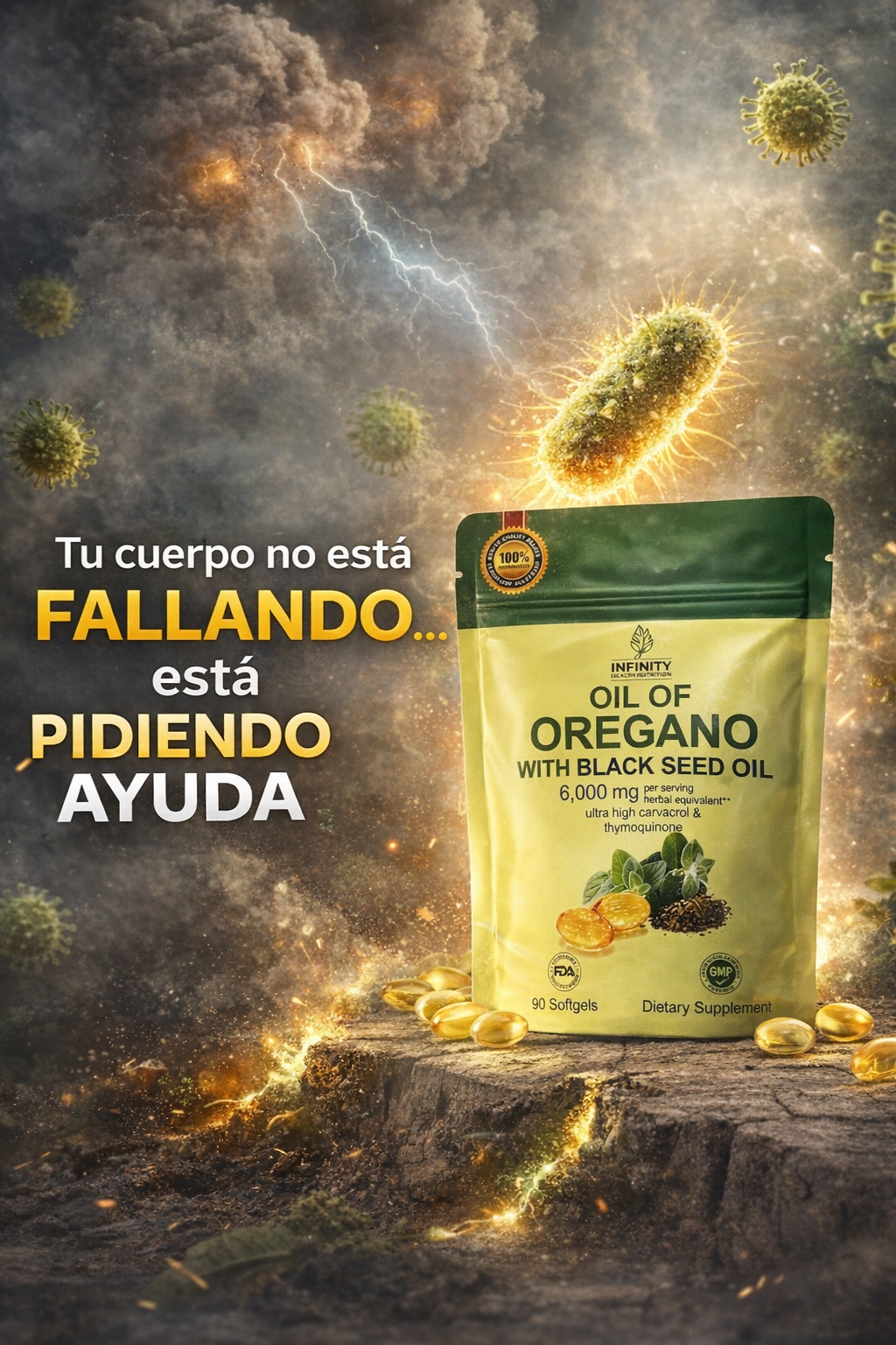 Aceite de orégano + black seed oil 6000mg – apoyo natural para el bienestar (90 cápsulas)