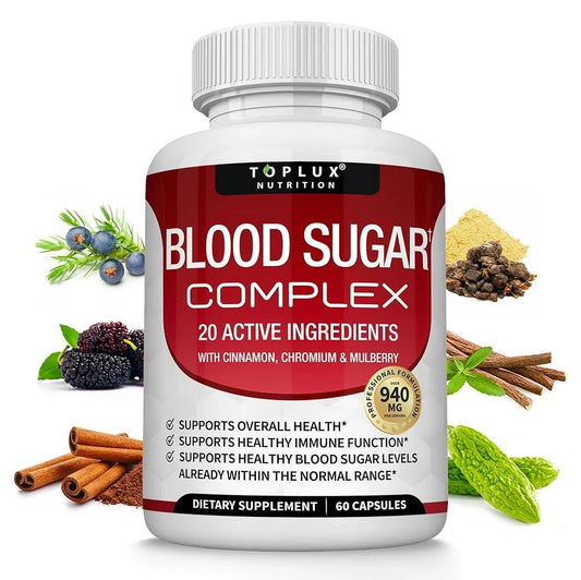 Blood Sugar Complex – Suplemento Nutricional con 20 Ingredientes Activos para el Bienestar Metabólico
