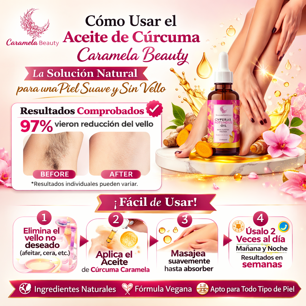 Caramela Beauty Aceite Botánico para Reducción Progresiva del Vello