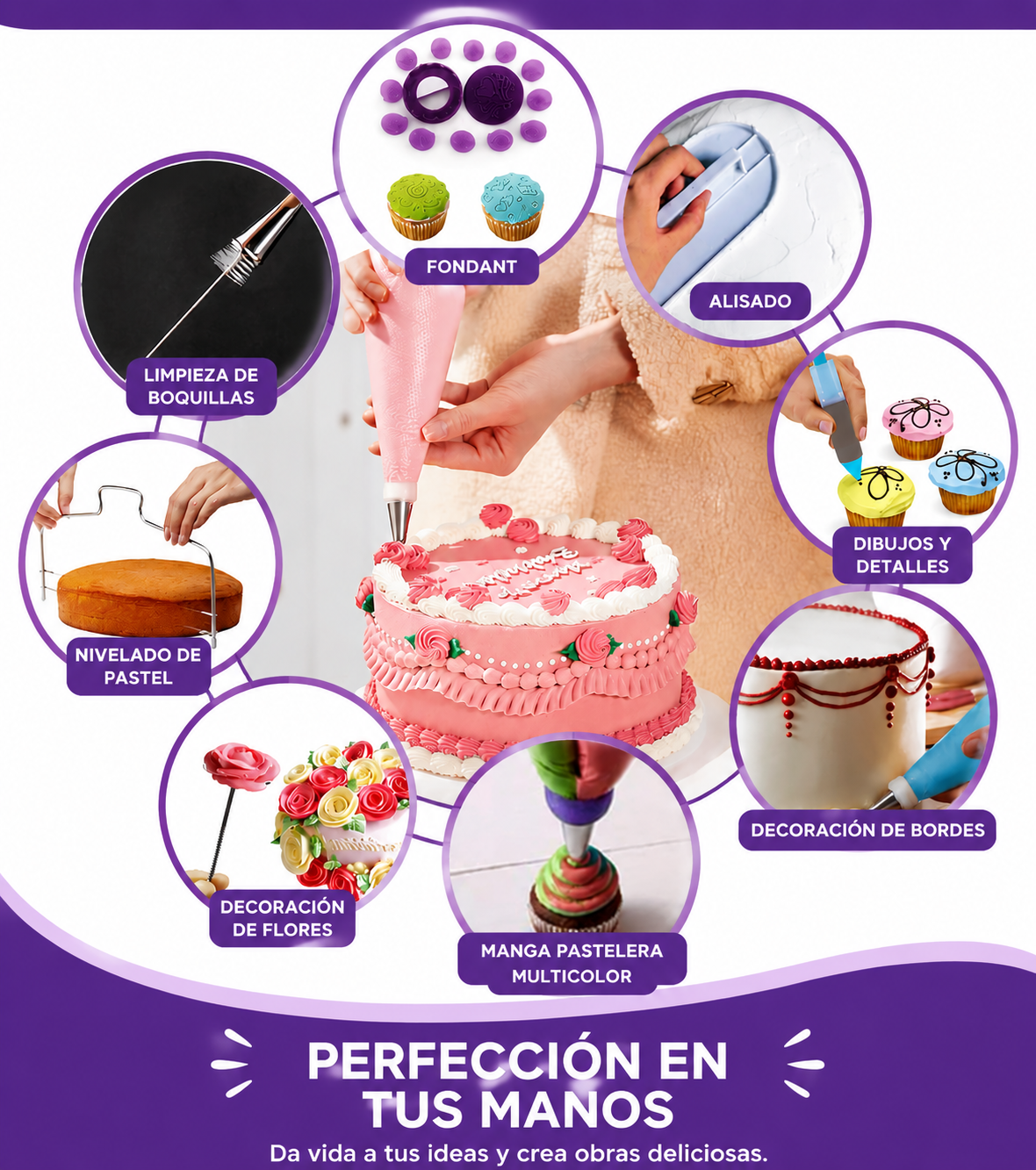 Kit pastelero profesional para el hogar 137 piezas – crea postres y decoraciones increíbles fácilmen