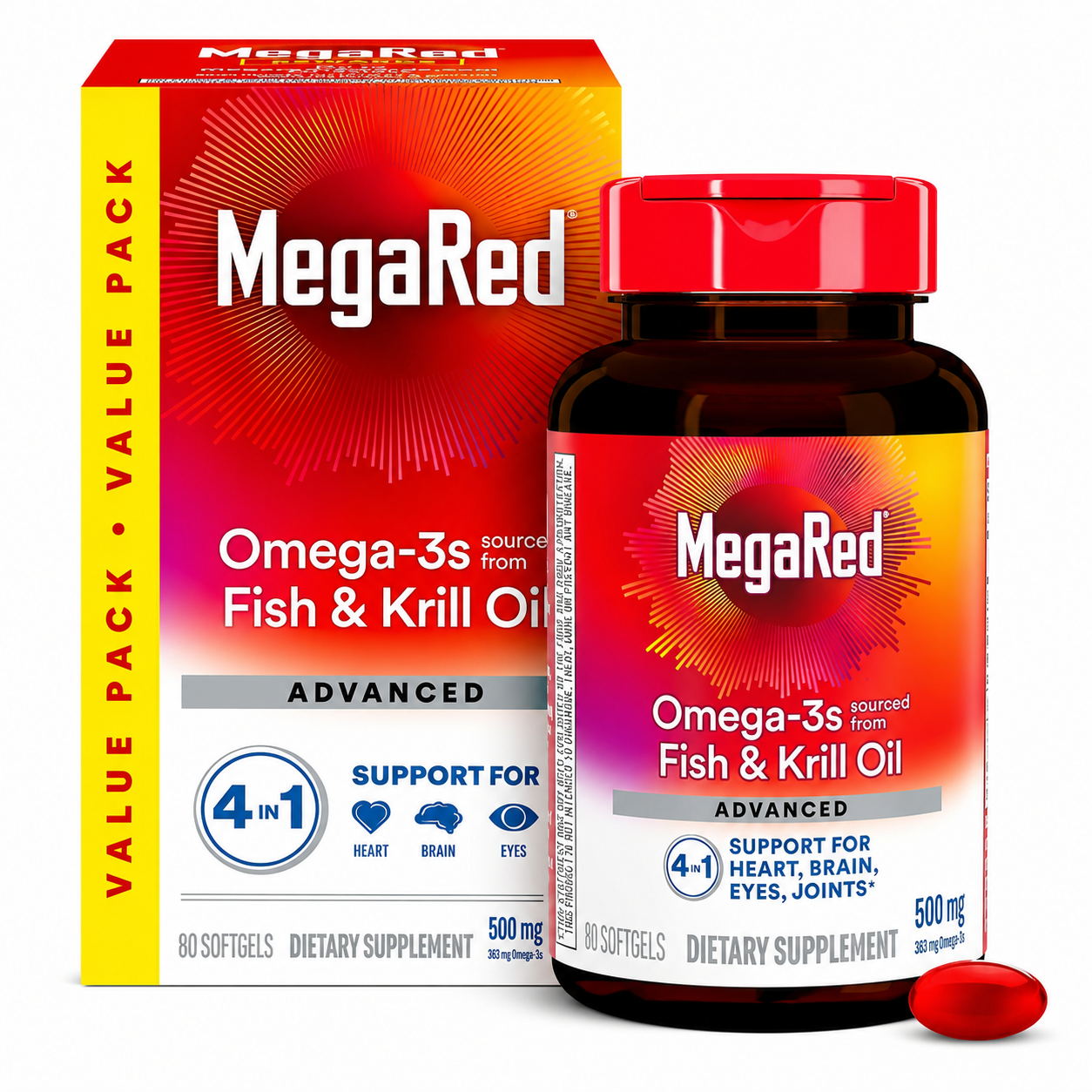 Omega 3 MegaRed Avanzado – Corazón, Cerebro y Articulaciones 80 cápsulas