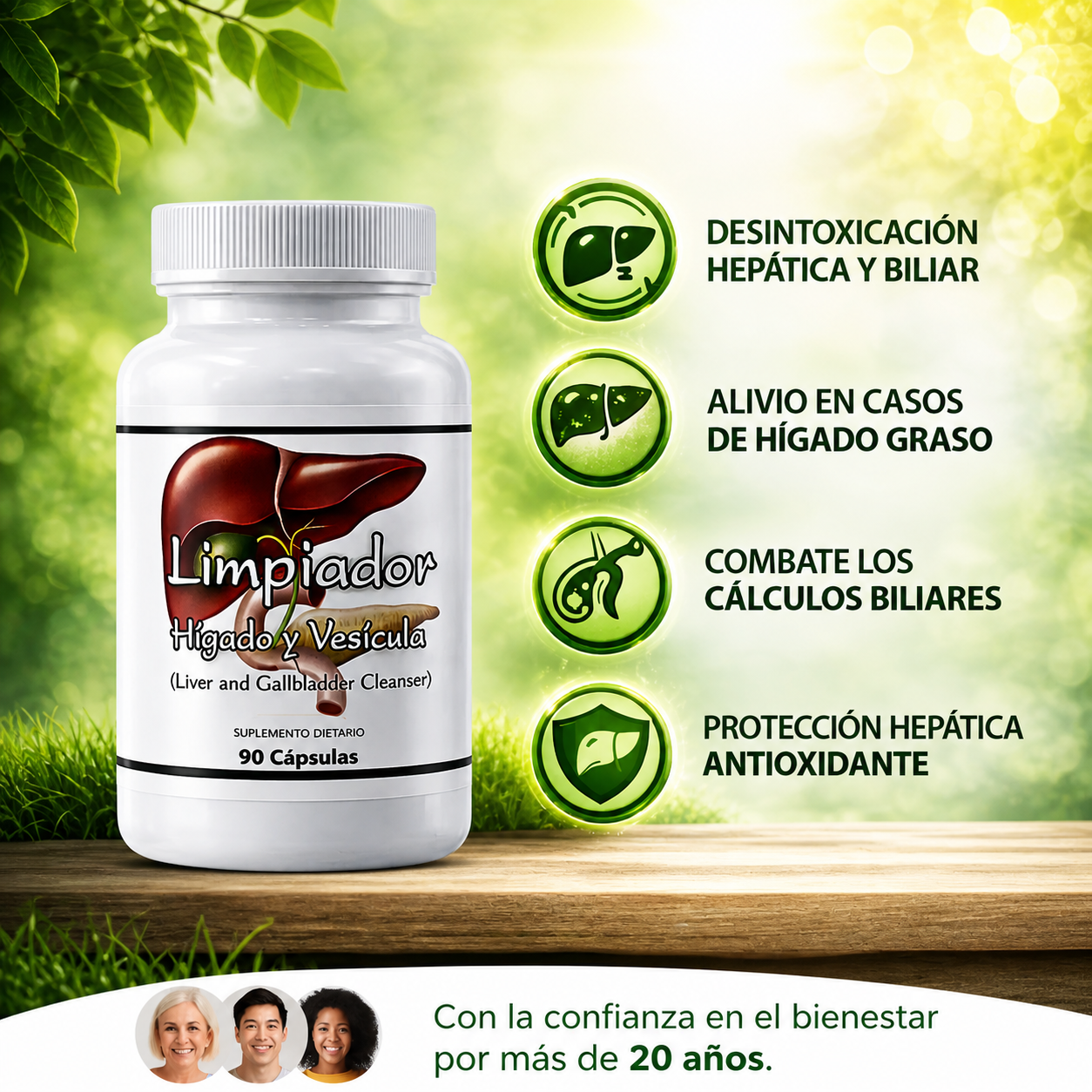 Limpiador de hígado y vesícula en cápsulas – apoyo natural para el bienestar digestivo (90 cápsulas)