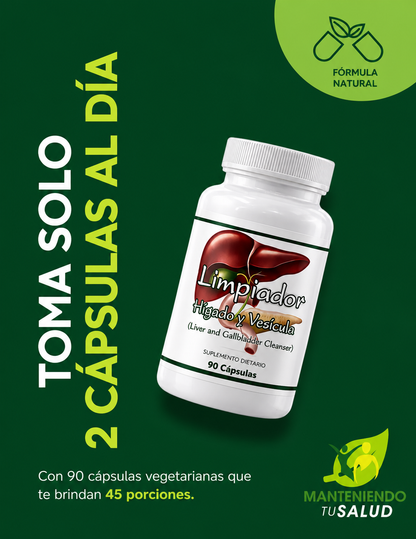 Limpiador de hígado y vesícula en cápsulas – apoyo natural para el bienestar digestivo (90 cápsulas)