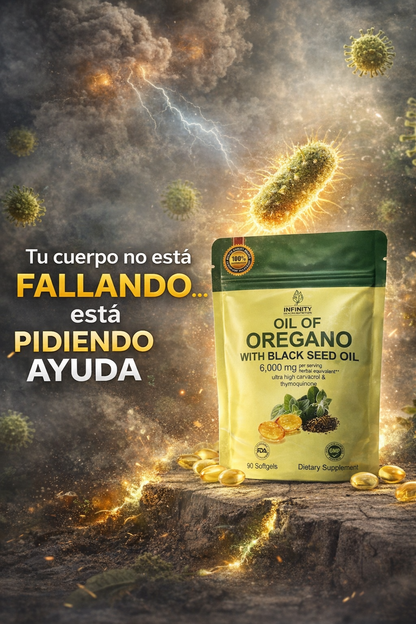 Aceite de orégano + black seed oil 6000mg – apoyo natural para el bienestar (90 cápsulas)