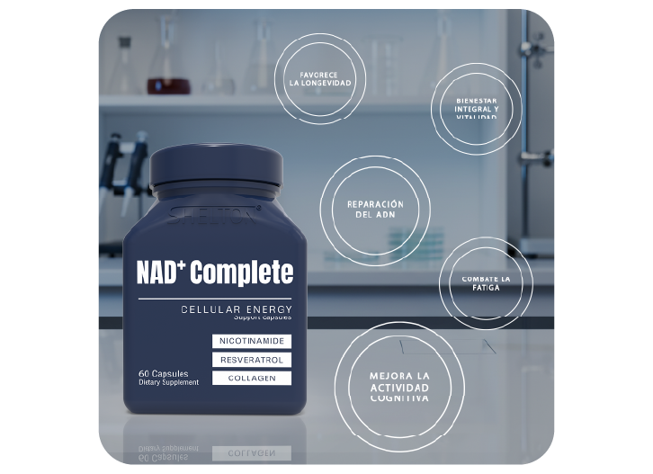 NAD+ con Resveratrol y Colágeno – Energía y Bienestar