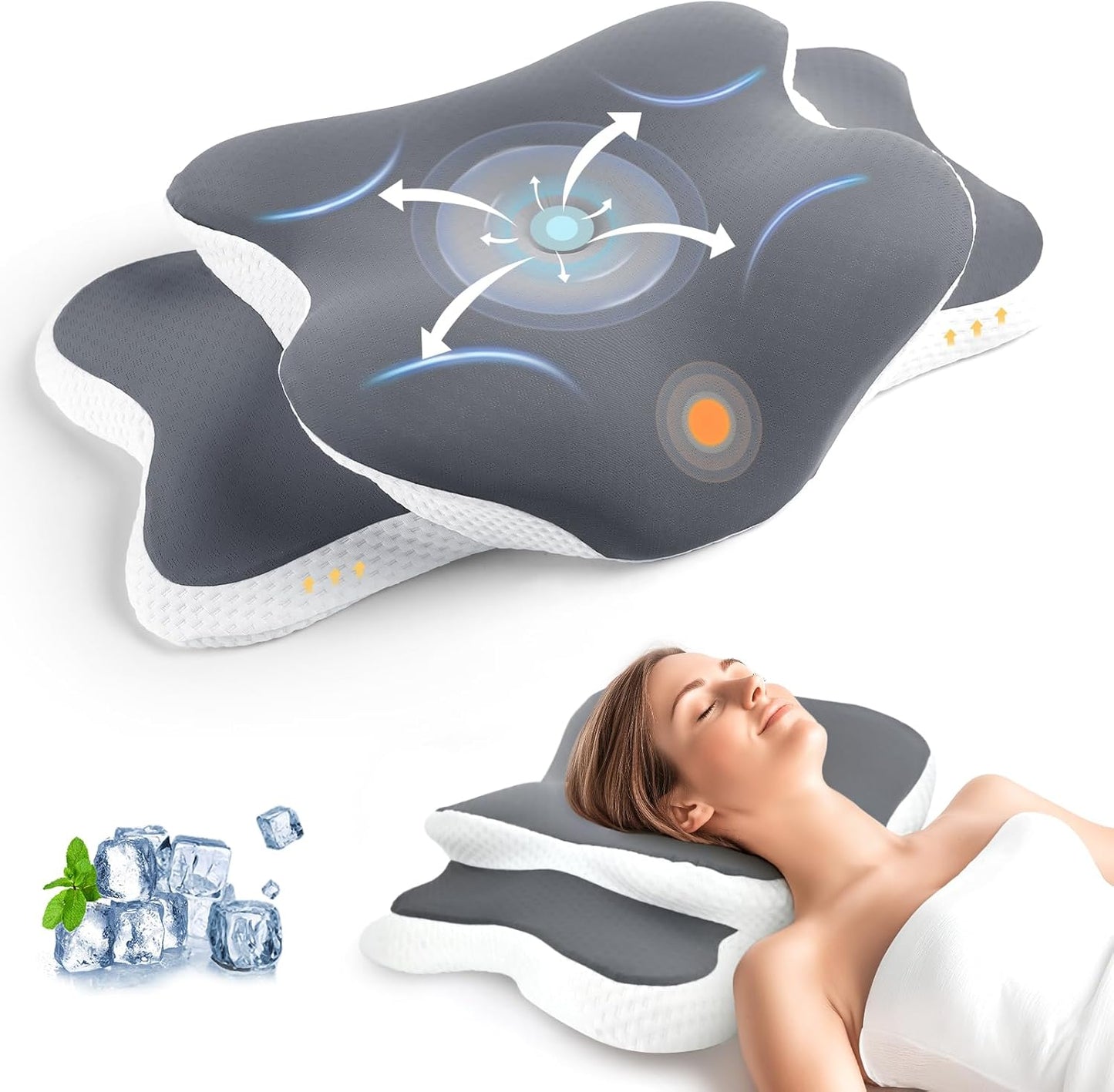 Almohada cervical ergonómica memory foam – descanso cómodo y mejor soporte para el cuello