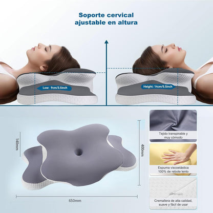 Almohada cervical ergonómica memory foam – descanso cómodo y mejor soporte para el cuello