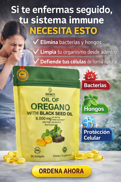 Aceite de orégano + black seed oil 6000mg – apoyo natural para el bienestar (90 cápsulas)