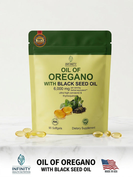 Aceite de orégano + black seed oil 6000mg – apoyo natural para el bienestar (90 cápsulas)