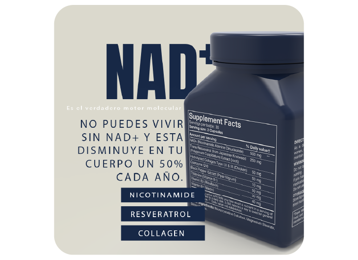 NAD+ con Resveratrol y Colágeno – Energía y Bienestar